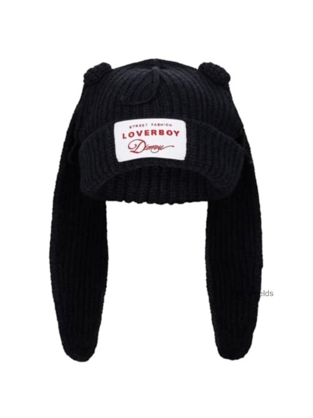 Cat Ear Beanie Y2K Knit Hat Cotton Crochet Warm Slouchy Cap Unisex